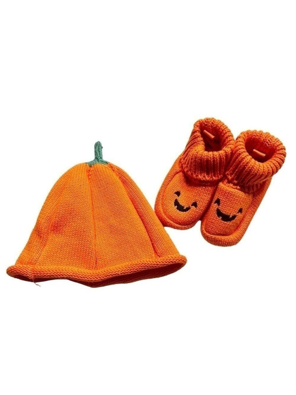 Just One You by Carter's Halloween Pumpkin Hat &‎ Booties Orange 100% cotton OS